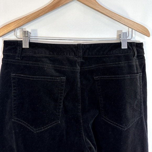 Coldwater Creek Natural Fit Black Velvet WideLeg Bootcut Cotton Trouser Pants 14 - Picture 7 of 9